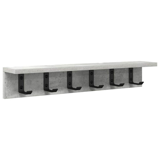 Wandmontierter Kleiderständer Betongrau 60 x 10.5 x 10.5 cm