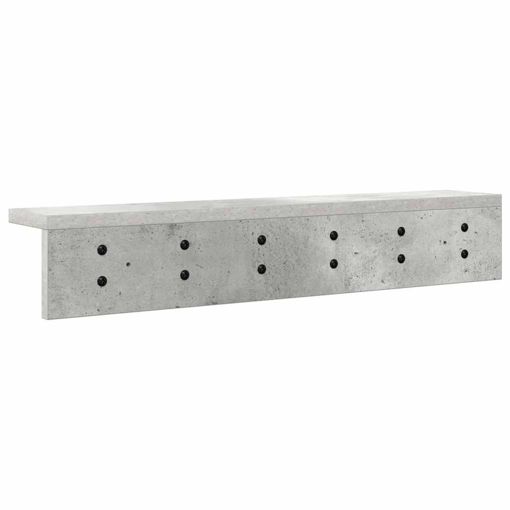 Wandmontierter Kleiderständer Betongrau 60 x 10.5 x 10.5 cm