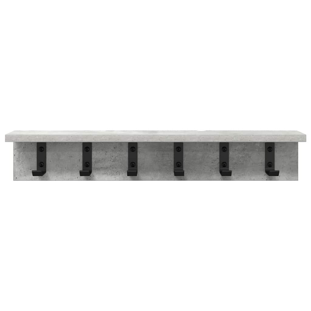 Wandmontierter Kleiderständer Betongrau 60 x 10.5 x 10.5 cm