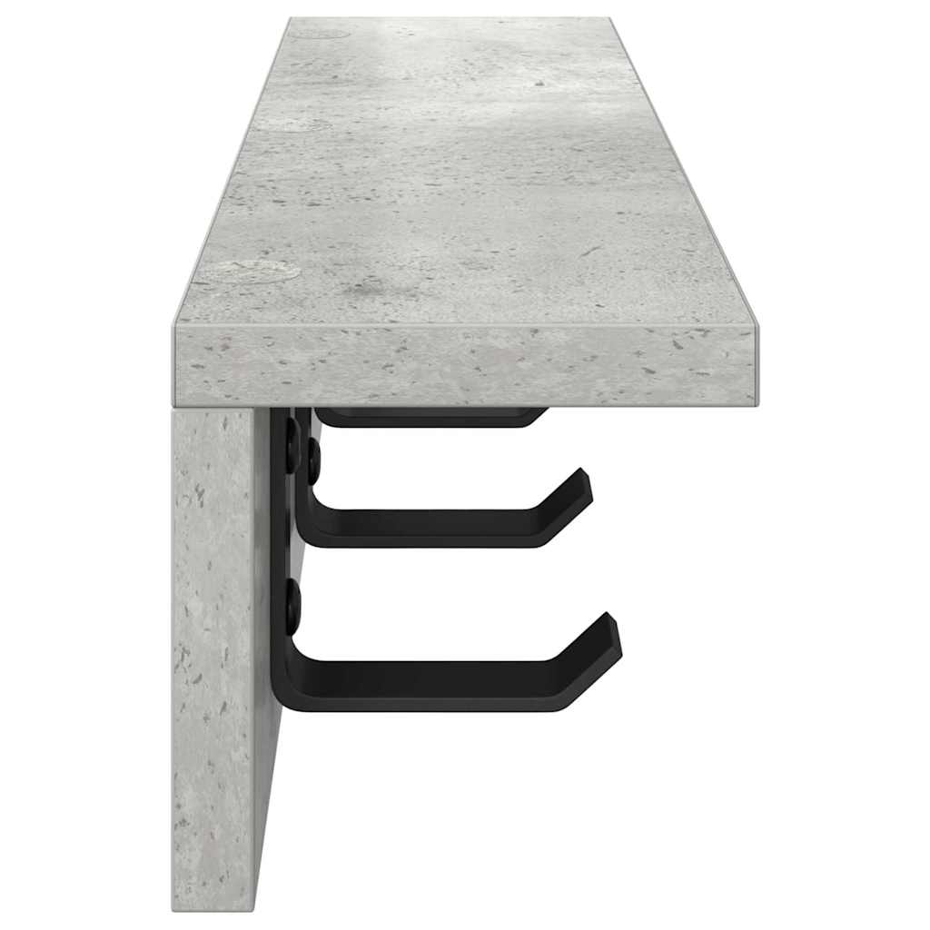 Wandmontierter Kleiderständer Betongrau 60 x 10.5 x 10.5 cm
