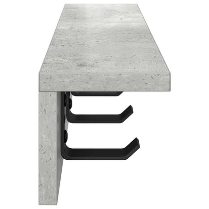 Wandmontierter Kleiderständer Betongrau 60 x 10.5 x 10.5 cm
