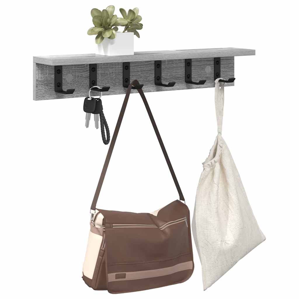 Wandmontierter Kleiderständer Grau Sonoma 60 x 10.5 x 10.5 cm