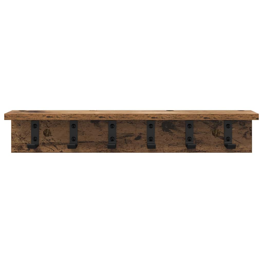 Wandmontierter Kleiderständer Altholz 60 x 10.5 x 10.5 cm