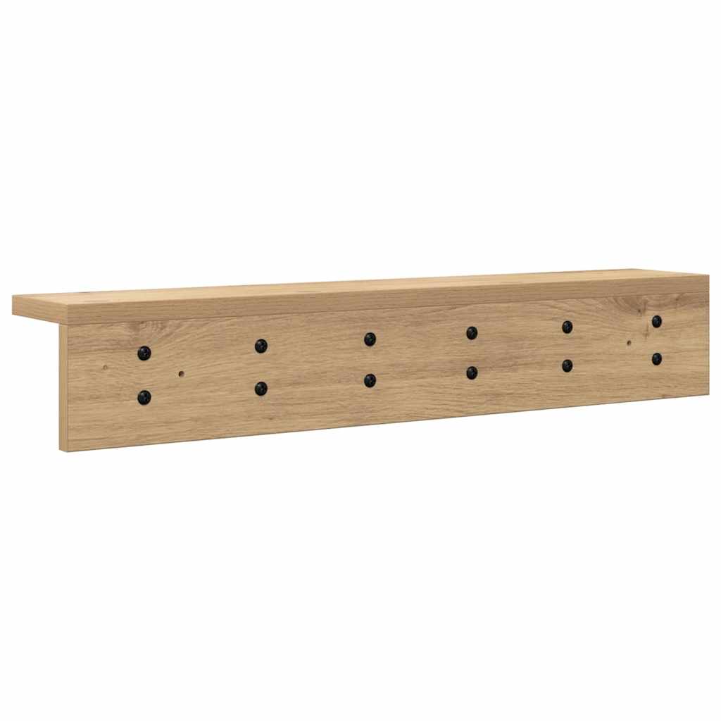 Wandmontierter Kleiderständer mit Regal Eiche handwerklich