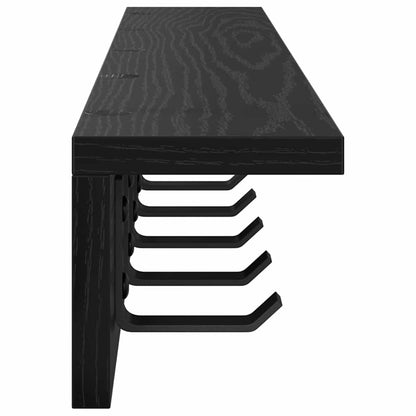 Wandmontierter Kleiderständer mit Regal Schwarze Eiche