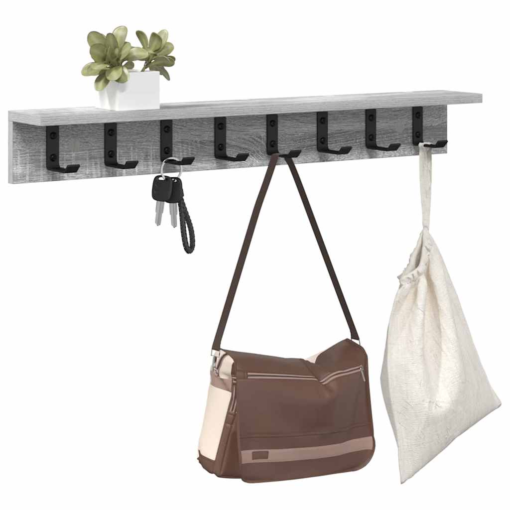 Wandmontierter Kleiderständer Grau Sonoma 80 x 10.5 x 10.5 cm