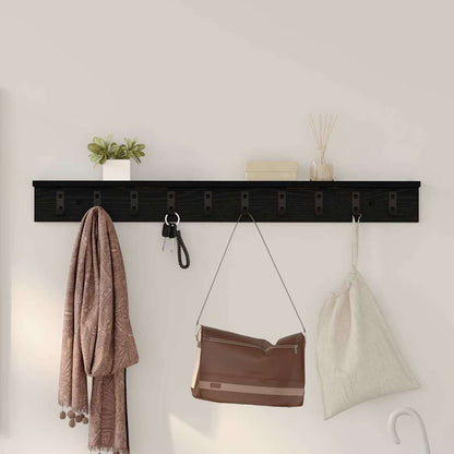 Wandmontierter Kleiderständer mit Regal Schwarze Eiche