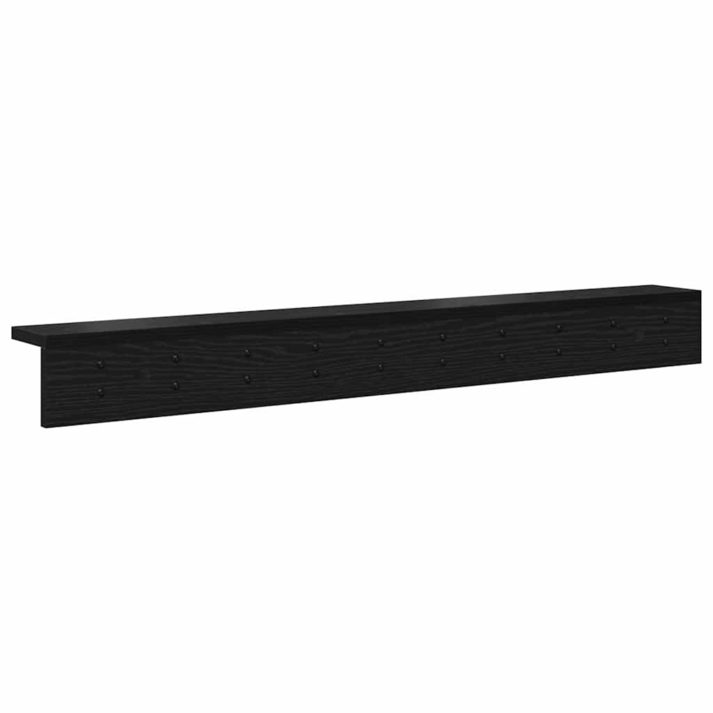 Wandmontierter Kleiderständer mit Regal Schwarze Eiche