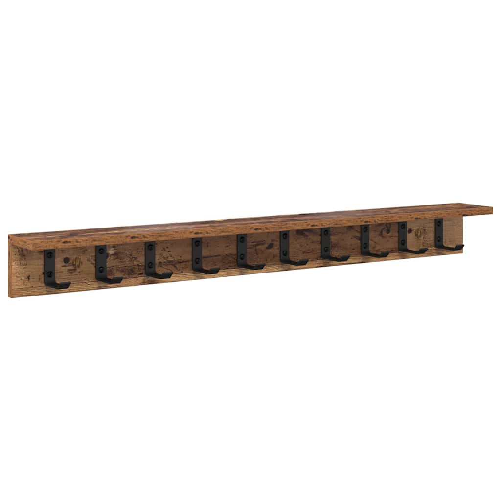 Wandmontierter Kleiderständer Altholz 100 x 10.5 x 10.5 cm