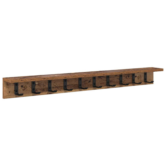 Wandmontierter Kleiderständer Altholz 100 x 10.5 x 10.5 cm