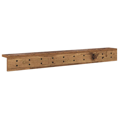 Wandmontierter Kleiderständer Altholz 100 x 10.5 x 10.5 cm