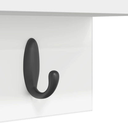 Wandmontierter Kleiderständer mit Regal Weiß 40 x 10.5 x 18 cm