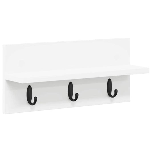 Wandmontierter Kleiderständer mit Regal Weiß 40 x 10.5 x 18 cm