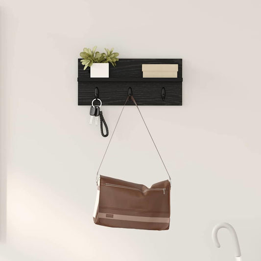 Wandmontierter Kleiderständer Schwarze Eiche 40 x 10.5 x 18 cm