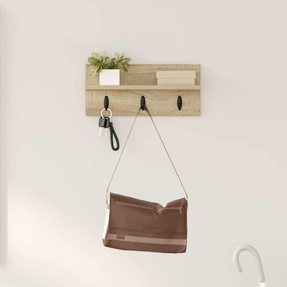 Wandmontierter Kleiderständer Sonoma Eiche 40 x 10.5 x 18 cm