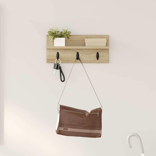 Wandmontierter Kleiderständer Sonoma Eiche 40 x 10.5 x 18 cm