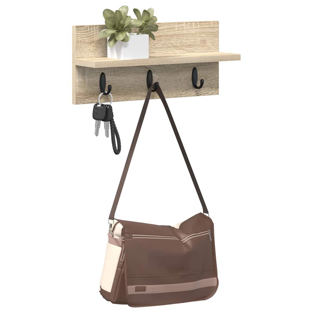 Wandmontierter Kleiderständer Sonoma Eiche 40 x 10.5 x 18 cm