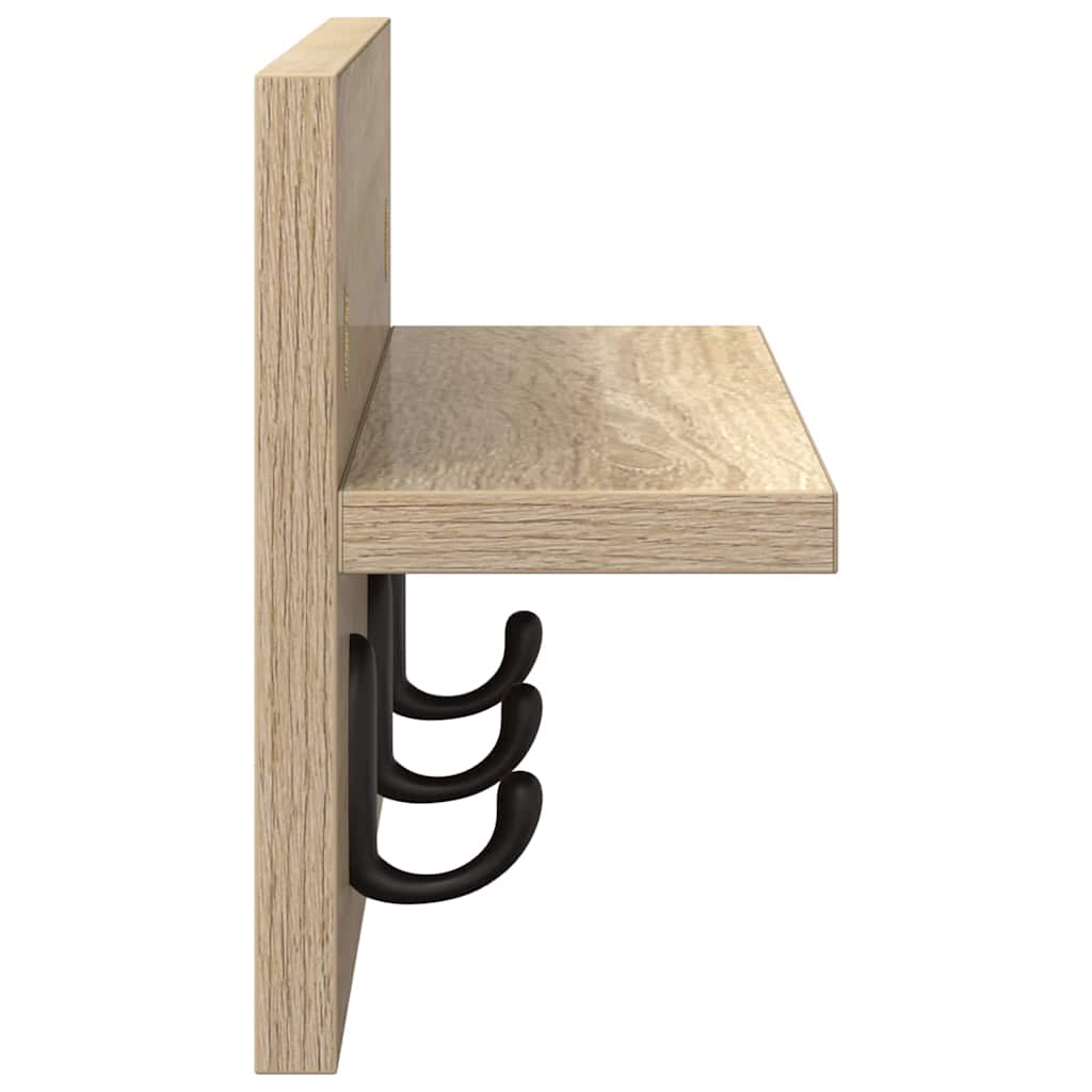 Wandmontierter Kleiderständer Sonoma Eiche 40 x 10.5 x 18 cm