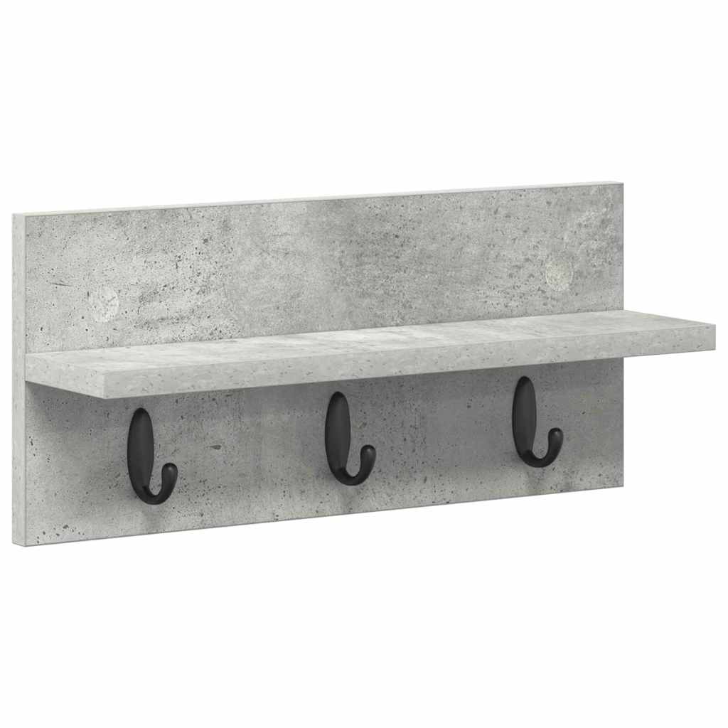 Wandmontierter Kleiderständer Betongrau 40 x 10.5 x 18 cm