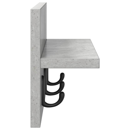 Wandmontierter Kleiderständer Betongrau 40 x 10.5 x 18 cm