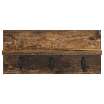 Wandmontierter Kleiderständer Räuchereiche 40 x 10.5 x 18 cm
