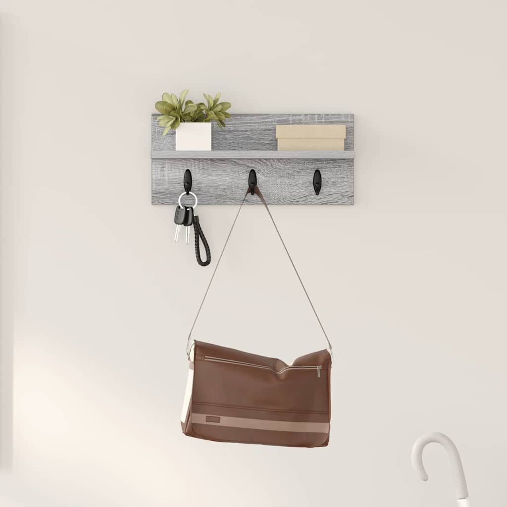 Wandmontierter Kleiderständer Grau Sonoma 40 x 10.5 x 18 cm