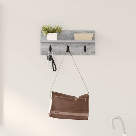 Wandmontierter Kleiderständer Grau Sonoma 40 x 10.5 x 18 cm