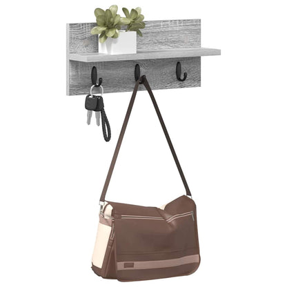 Wandmontierter Kleiderständer Grau Sonoma 40 x 10.5 x 18 cm