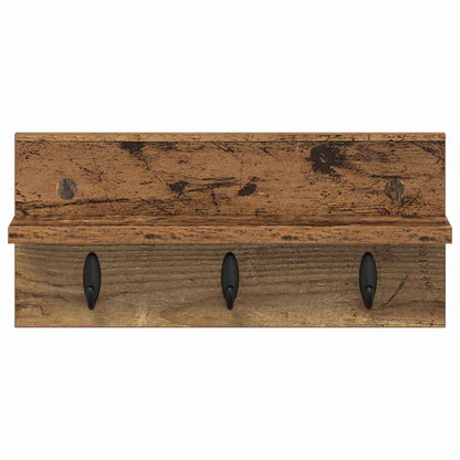Wandmontierter Kleiderständer Altholz 40 x 10.5 x 18 cm