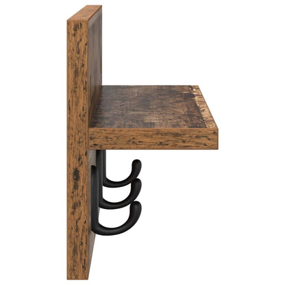 Wandmontierter Kleiderständer Altholz 40 x 10.5 x 18 cm