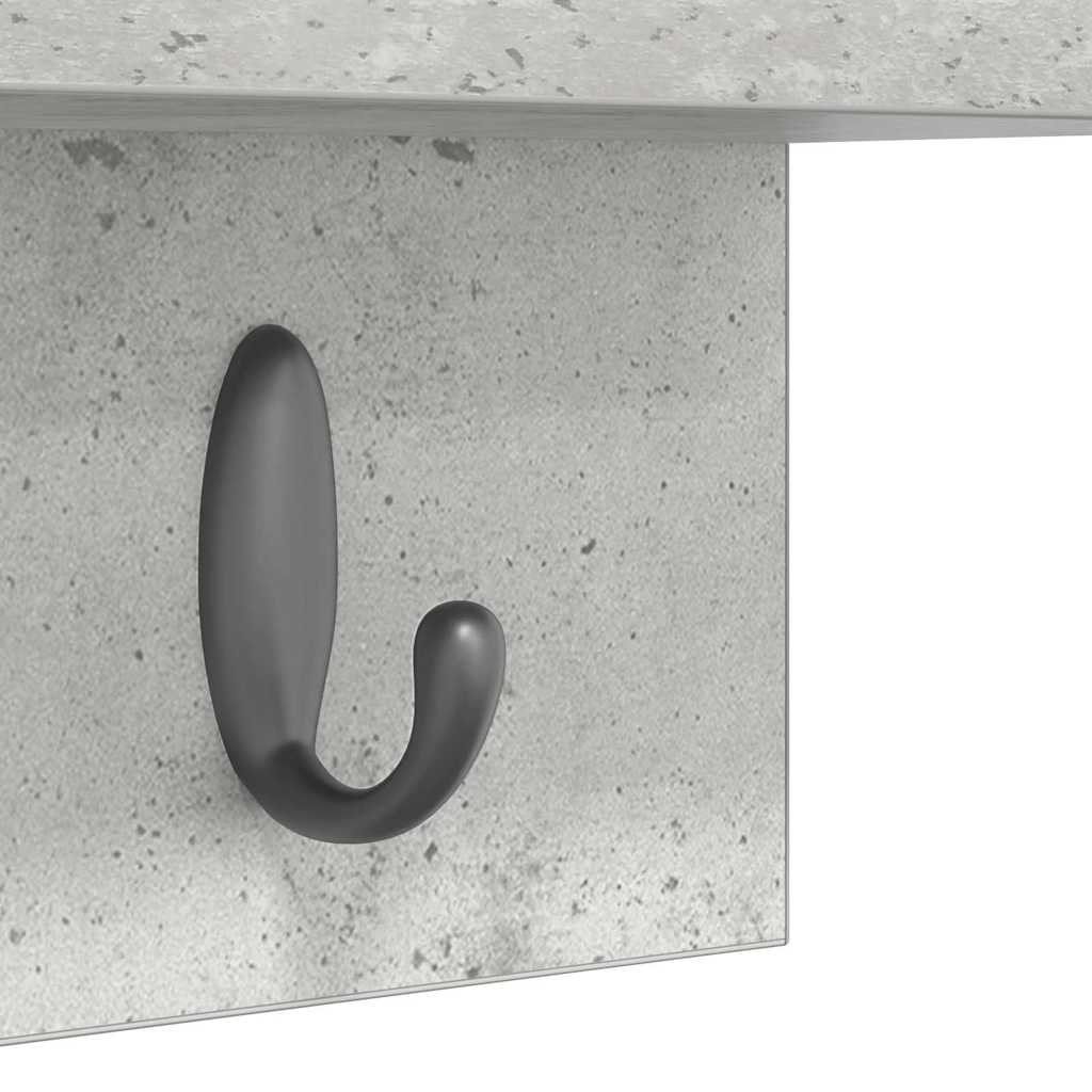 Wandmontierter Kleiderständer Betongrau 60 x 10.5 x 18 cm