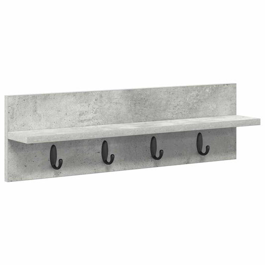 Wandmontierter Kleiderständer Betongrau 60 x 10.5 x 18 cm
