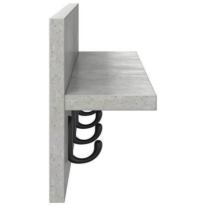 Wandmontierter Kleiderständer Betongrau 60 x 10.5 x 18 cm