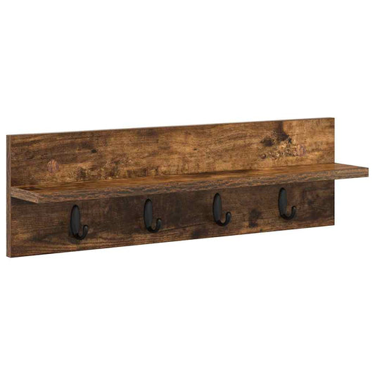Wandmontierter Kleiderständer Räuchereiche 60 x 10.5 x 18 cm