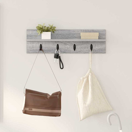 Wandmontierter Kleiderständer Grau Sonoma 60 x 10.5 x 18 cm