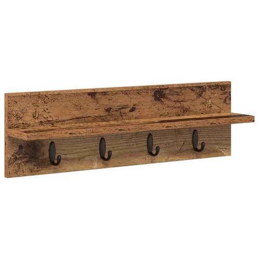Wandmontierter Kleiderständer Altholz 60 x 10.5 x 18 cm