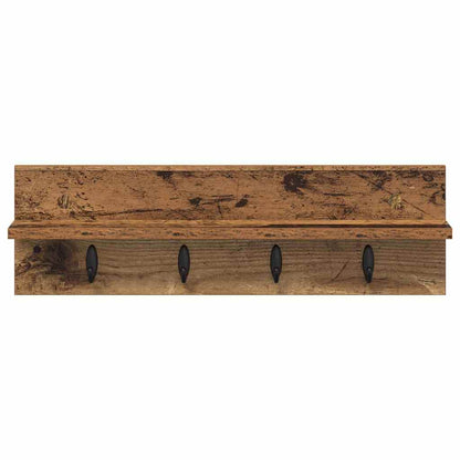 Wandmontierter Kleiderständer Altholz 60 x 10.5 x 18 cm