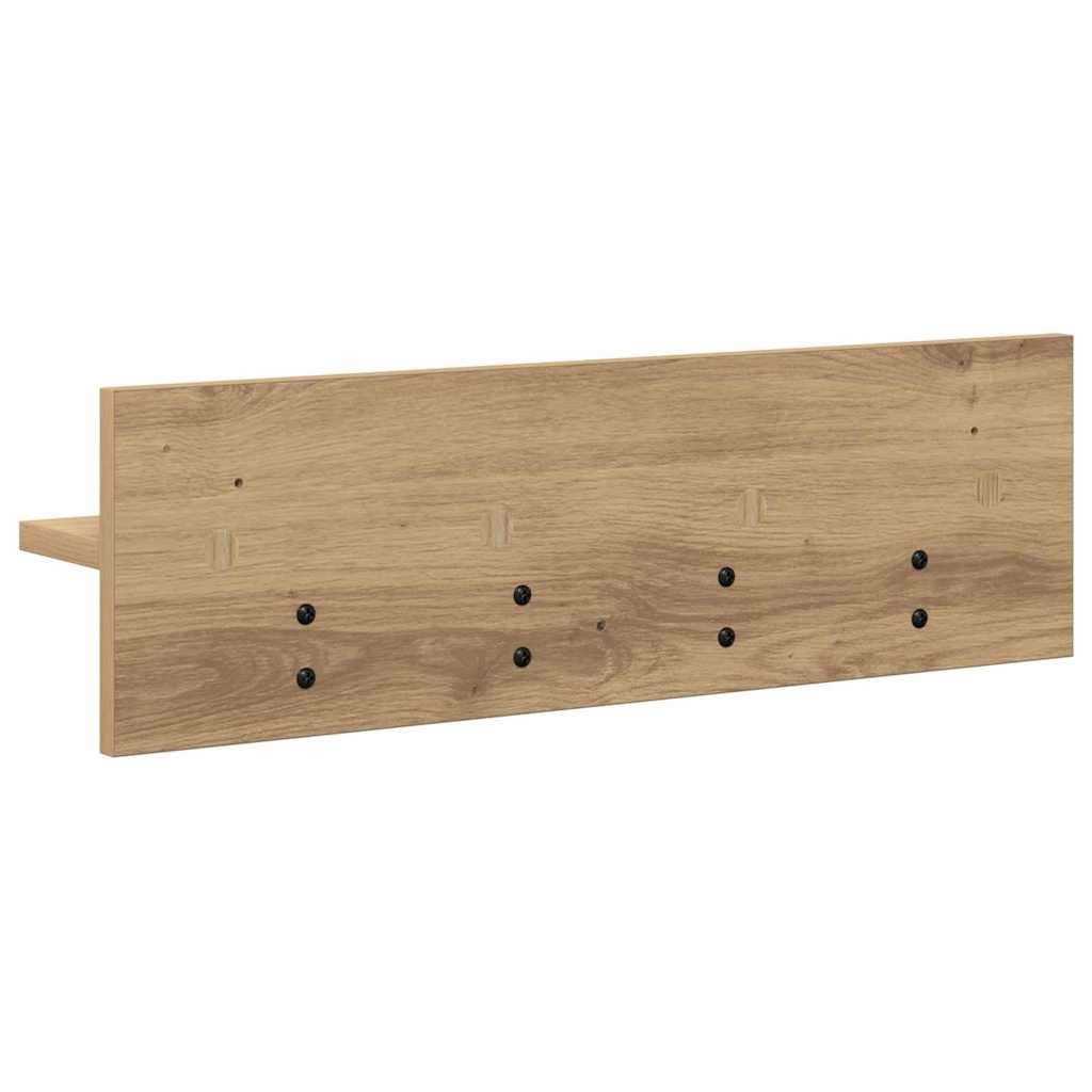 Wandmontierter Kleiderständer mit Regal Eiche handwerklich
