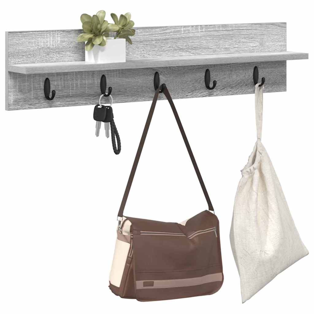 Wandmontierter Kleiderständer Grau Sonoma 80 x 10.5 x 18 cm
