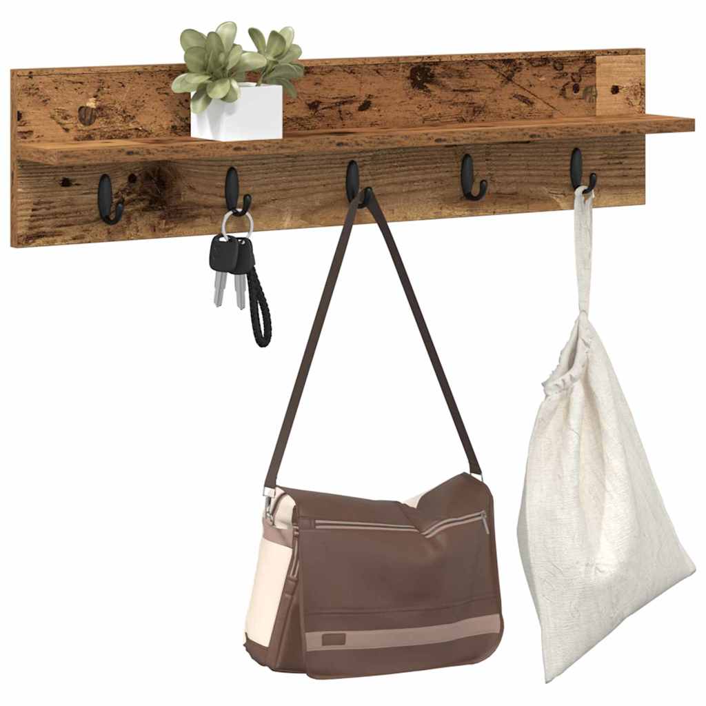 Wandmontierter Kleiderständer Altholz 80 x 10.5 x 18 cm
