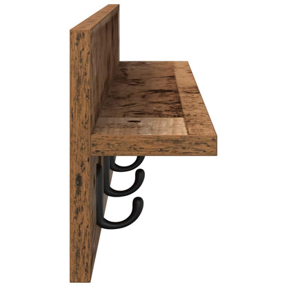 Wandmontierter Kleiderständer Altholz 80 x 10.5 x 18 cm