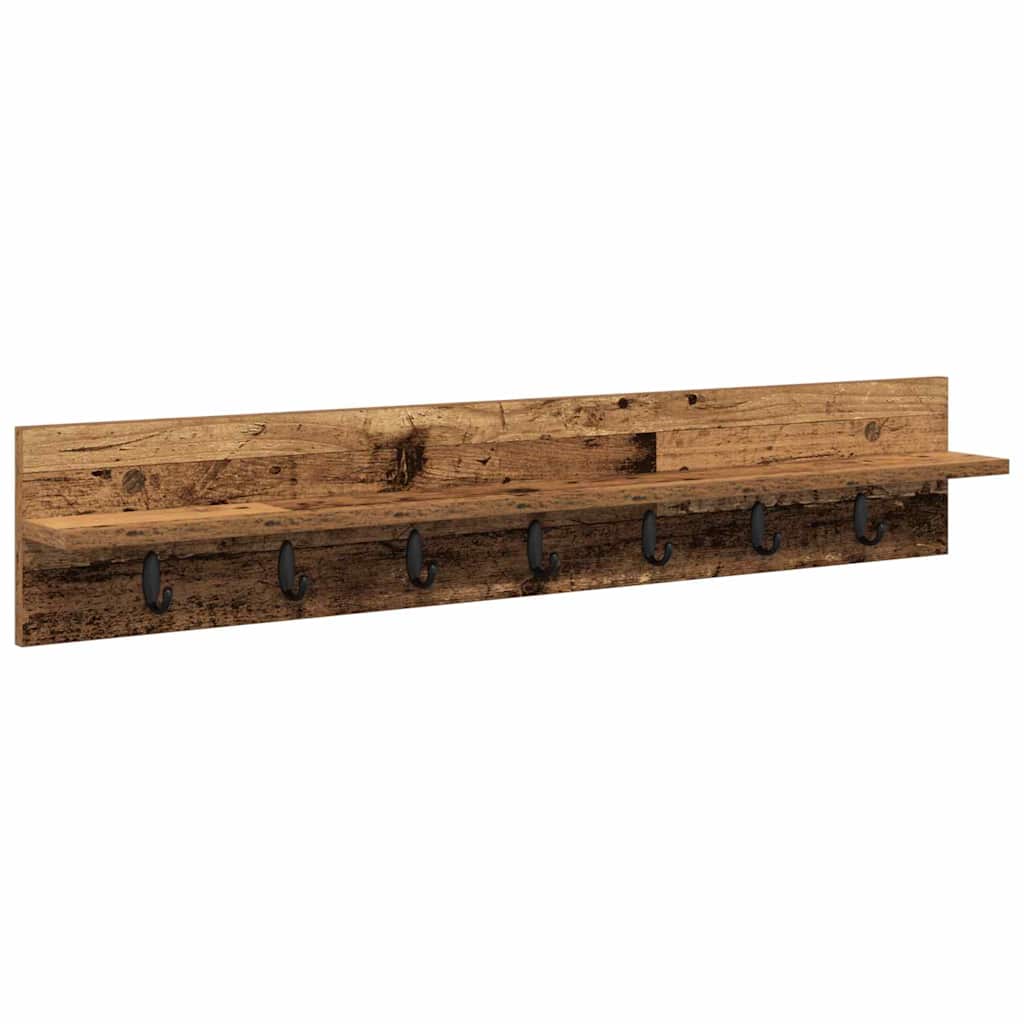 Wandmontierter Kleiderständer Altholz 100 x 10.5 x 18 cm