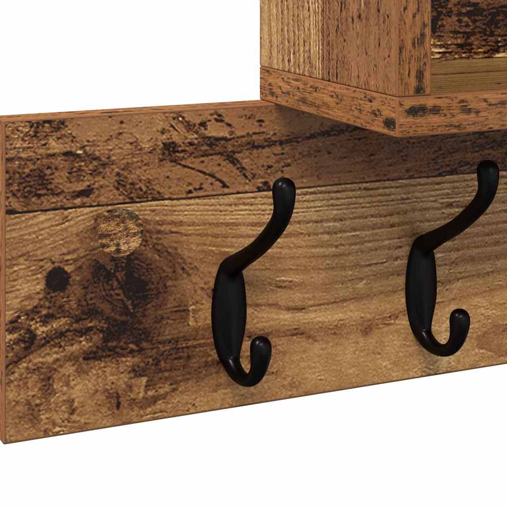Wandmontierter Kleiderständer Altholz 100 x 12 x 43,5 cm