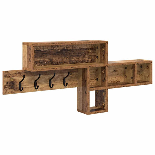 Wandmontierter Kleiderständer Altholz 100 x 12 x 43,5 cm