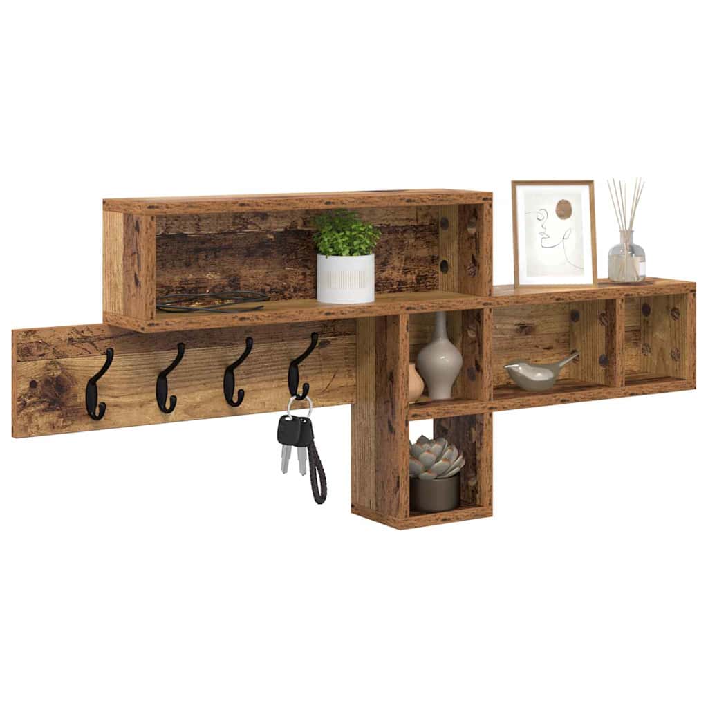 Wandmontierter Kleiderständer Altholz 100 x 12 x 43,5 cm