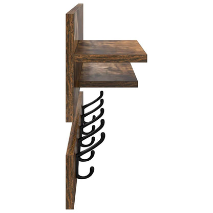 Wandmontierter Kleiderständer Räuchereiche 90 x 15 x 36 cm