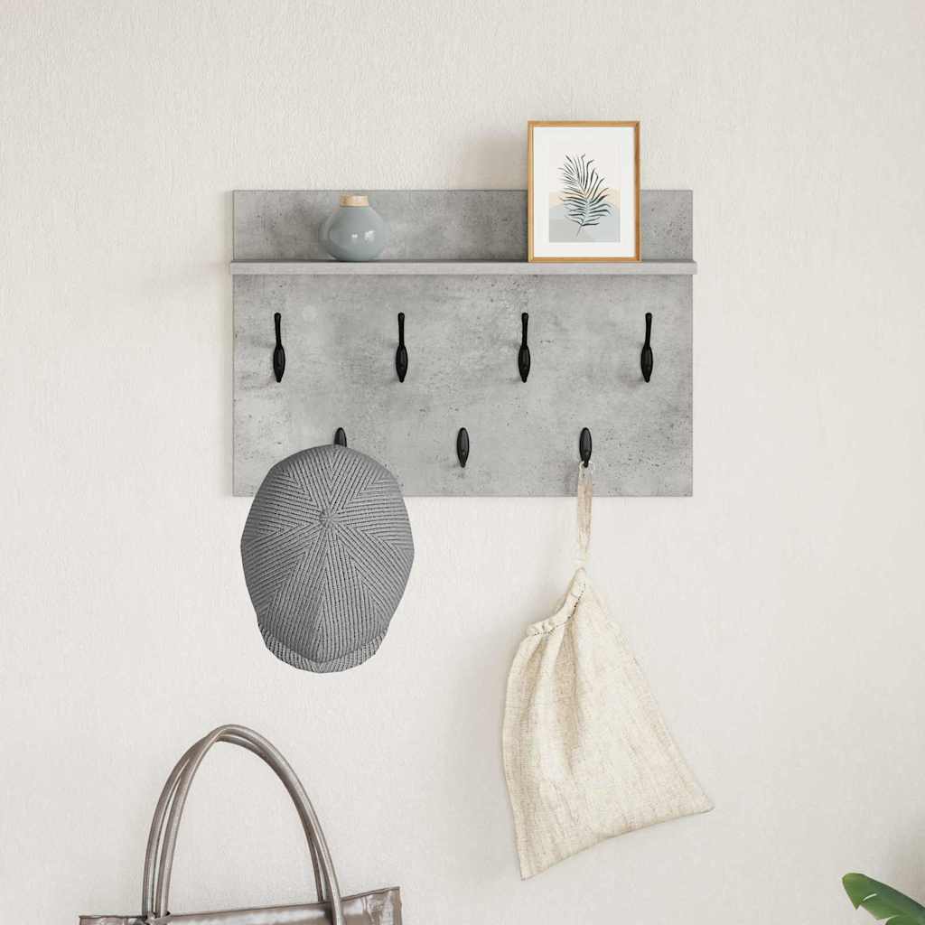 Wandmontierter Kleiderständer Betongrau 60 x 40 x 12 cm