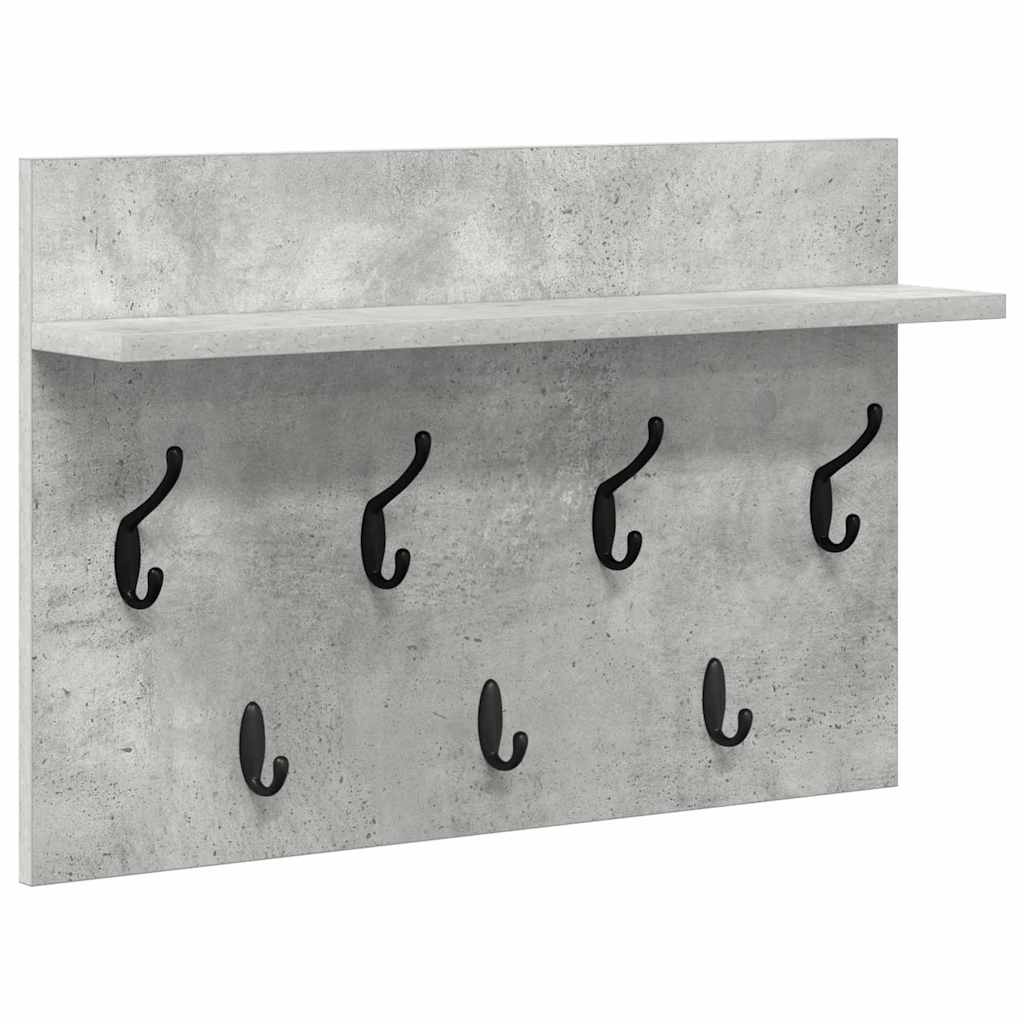 Wandmontierter Kleiderständer Betongrau 60 x 40 x 12 cm