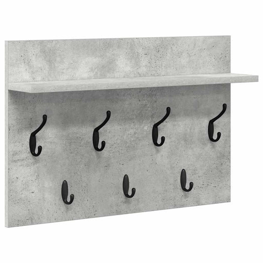 Wandmontierter Kleiderständer Betongrau 60 x 40 x 12 cm