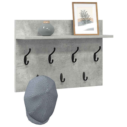 Wandmontierter Kleiderständer Betongrau 60 x 40 x 12 cm